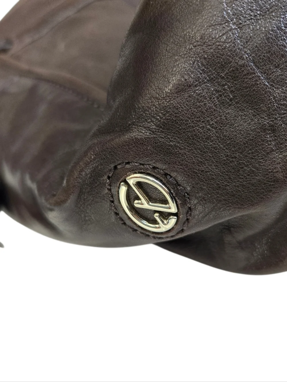Francesco Biasia Brown Leather Backpack Italian Slouchy Minimalist Bag